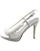 white satin slingback