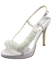 white satin slingback