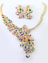 Colorful Jewelry Set Peacock