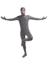 Morph Suit Gray Lycra Spandex Fabric Catsuit with Face Opened Men's Body Suit