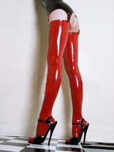 Hot Red Latex Women's Stockings