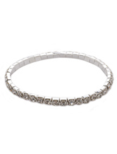 Chic Concise Silver Rhinestone Metal Bridal Bracelet