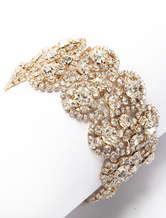 Elegant Glitter Rhinestone Metal Bridal Bracelet