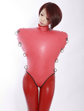 Halloween Trendy Red Sleeveless Stand Collar Air Inflation Latex Clothes Halloween