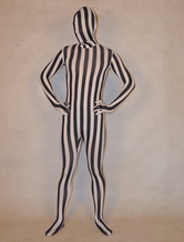 Morph Suit Striped Zentai Suit Full Body Lycra Spandex Bodysuit