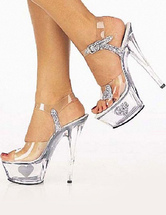 Pole Dance Shoes Exotic Spike Heel Plastic Sexy Sandals For Woman Stripper Shoes