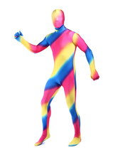 Disfraz Carnaval Zentai de elastano de marca LYCRA con estampado de arco iris Halloween