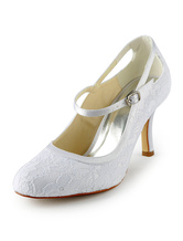 Grace Mesh Logos Round Toe Stiletto Heel Wedding Shoes