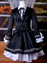 Toussaint Cosplay Costume Lolita Robe noire Vocaloid Hatsune Miku   
