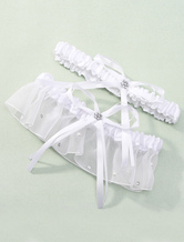 Cute Bow White Wedding Garter 