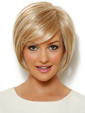 Gold Synthetic Straight Short Wig 