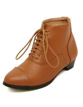round toe flat booties