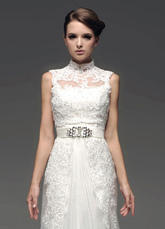 Ivory Lace Sleeveless Tulle Bridal Wedding Tank Top