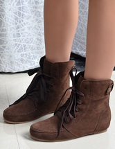 round toe flat booties