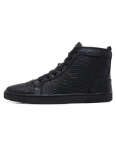 Black Round Toe Lace Up Skateboard Shoes High Top Sneakers