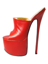 Plataforma de sapatos sexy vermelho sandálias sexy dedo aberto para mulher
