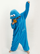 Kigurumi Pajamas Sesame Street Onesie For Kid Fleece Flannel Blue Costume Halloween