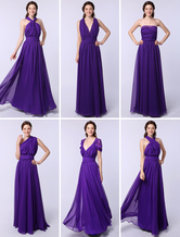 Cheap Bridesmaid Dresses Long One Size Fits All Lavender Chiffon Wedding Party Dress (7 Styles)