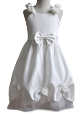 Blumenmädchen-Kleid in Ekrü-Weiß