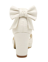 bow white heels