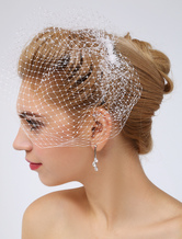 White Pretty Net Wedding Hair Jewelry