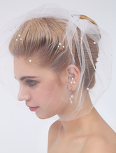 Gioielli di capelli da sposa perla imitazione perla bianco