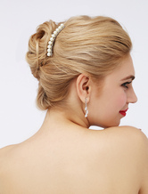 Pretty Metal Pearl Round Imitation Pearl Hair Jewelry For Wedding