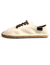 flat round lace up canvas shoes