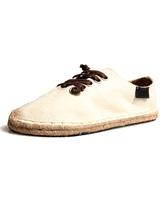 flat round lace up canvas shoes