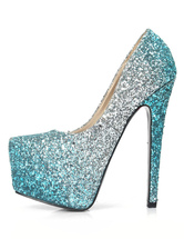 sequin blue heels