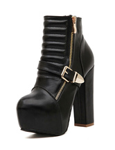 chunky heel platform bootie