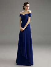 Sweetheart Chiffon Detachable Bridesmaid Dress With Off-The-Shoulder Wedding Guest Dress