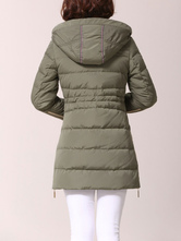 Quilted Down Coat with Faux Fur Neck - Milanoo.com