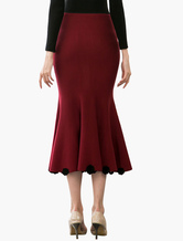 burgundy mermaid skirt