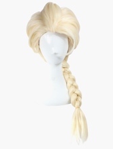 Toussaint Cosplay Perruque blanche en fibre de Elsa