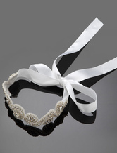 Sparkly Handmade Bridal Ribbon Headband with Rhinestones