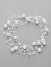 Bohemian Inspired Pearls Bridal Hairband With Pin Set