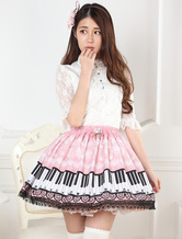 Jupe Lolita Rose Doux Piano Remarque excellente en polyester impression avec dentelle Déguisements Halloween