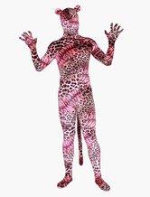 Morph Suit Pink Leopard Print Zentai Suit Full Body Lycra Spandex Bodysuit