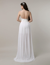 Boho Wedding Dress Sexy Lace Spaghetti Strap Backless High Low Bohemian