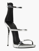 silver evening sandals high heel