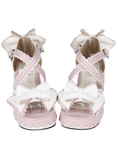Criss-Cross Bow Synthétique cuir Lolita sandales 