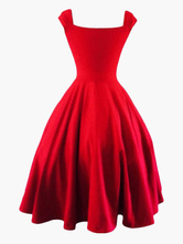 Red Vintage Dress Sweetheart 1950S 