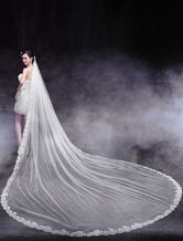 Elegant One-Tier Lace Tulle Bridal 350cm Wedding Veils 