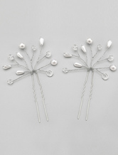 White Imitation Pearl Hairpin for Wedding 