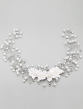 White Vintage Imitation Pearl Metal Wedding Hair Jewelry 