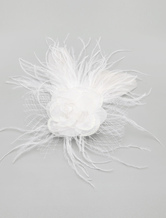 White Feather Hair Flower for Wedding 