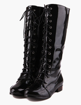 black calf boots flat