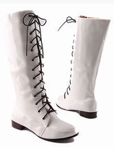 patent leather flat boot