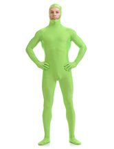Morph Suit St Patricks Day Costume Green Zentai Suit Lycra Spandex Jumpsuit With Face Opened